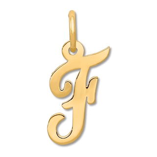 Small L Initial Charm 14K Yellow Gold