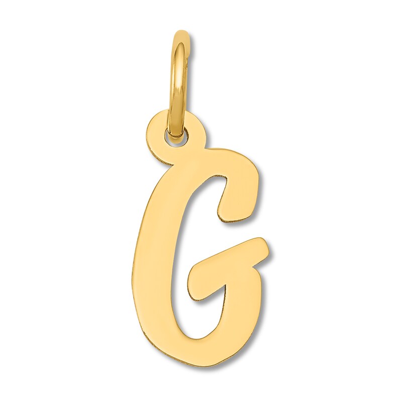 14K Yellow Gold Initial G Charm 
