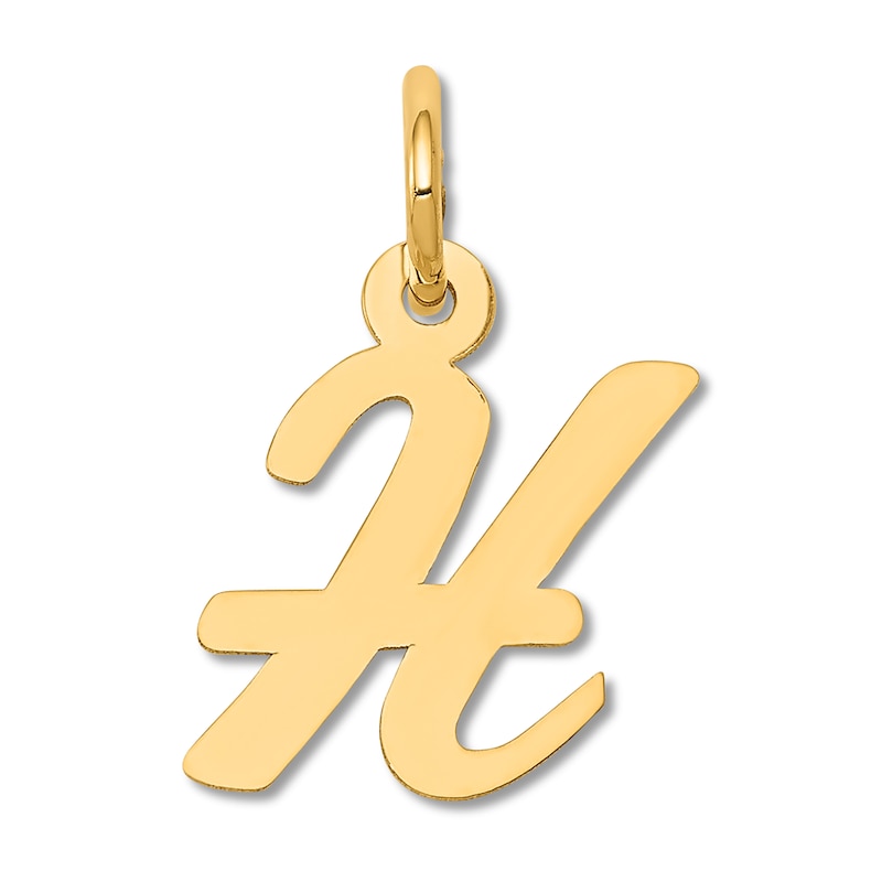 Small "H" Initial Charm 14K Yellow Gold