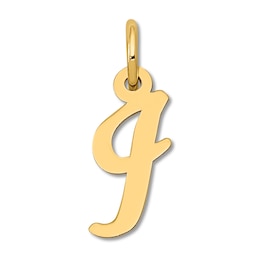 Small "I" Initial Charm 14K Yellow Gold