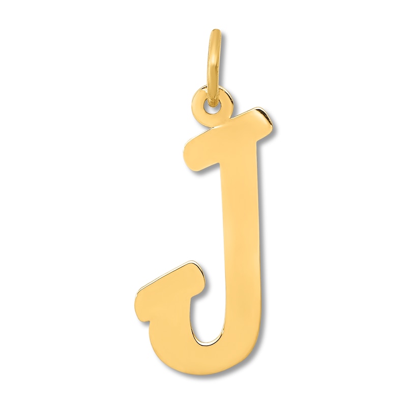 Main Image 1 of Small "J" Initial Charm 14K Yellow Gold