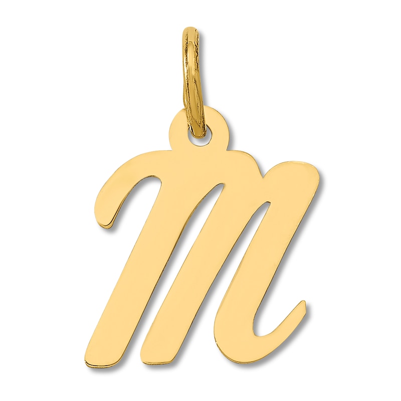 Main Image 1 of Small "M" Initial Charm 14K Yellow Gold
