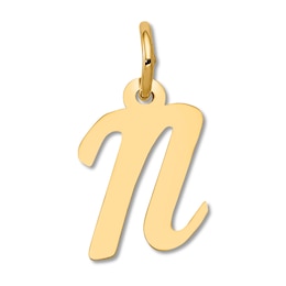 Small &quot;N&quot; Initial Charm 14K Yellow Gold
