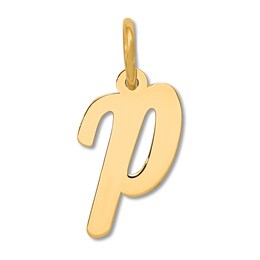Small &quot;P&quot; Initial Charm 14K Yellow Gold