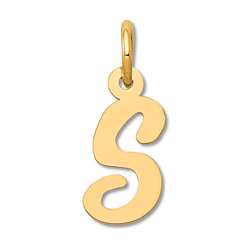 Main Image 1 of Small "S" Initial Charm 14K Yellow Gold