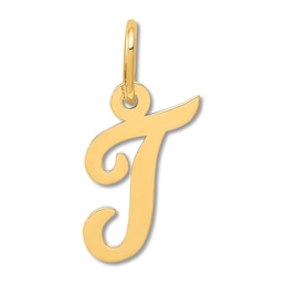 Small &quot;T&quot; Initial Charm 14K Yellow Gold