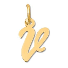 Small &quot;V&quot; Initial Charm 14K Yellow Gold