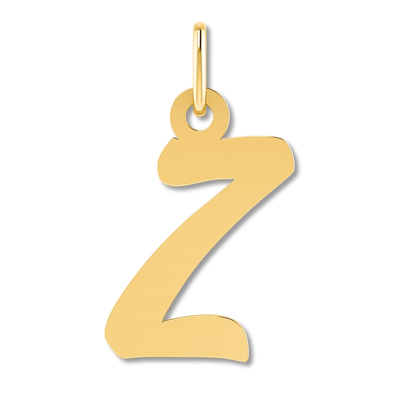 Small "Z" Initial Charm 14K Yellow Gold