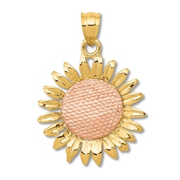 Sunflower Charm 14K Two-Tone Gold