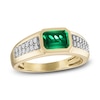 Thumbnail Image 0 of 1933 by Esquire Men's Lab-Created Emerald Ring 1/5 ct tw Diamonds 10K Yellow Gold