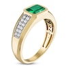 Thumbnail Image 1 of 1933 by Esquire Men's Lab-Created Emerald Ring 1/5 ct tw Diamonds 10K Yellow Gold