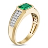 Thumbnail Image 2 of 1933 by Esquire Men's Lab-Created Emerald Ring 1/5 ct tw Diamonds 10K Yellow Gold