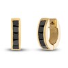 Thumbnail Image 1 of 1933 by Esquire Men's Black Diamond Hoop Earrings 1-7/8 ct tw Square-cut 14K Yellow Gold