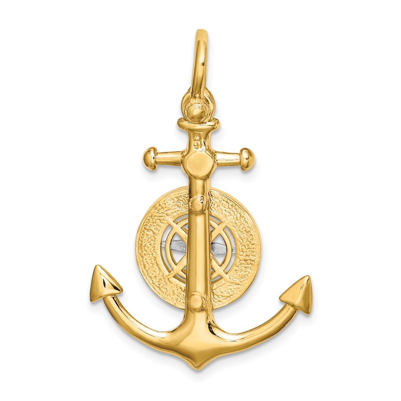 Anchor & Compass Charm 14K Two-Tone Gold