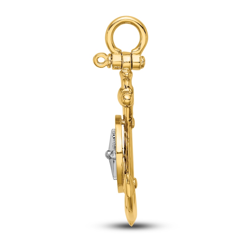 Anchor & Compass Charm 14K Two-Tone Gold