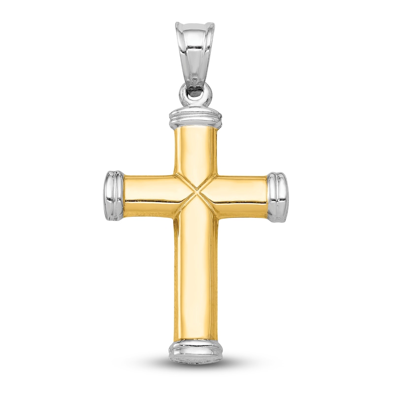 Reversible Cross Charm 14K Two-Tone Gold