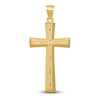 Thumbnail Image 1 of Satin Diamond-Cut Cross Charm 14K Yellow Gold