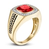 Thumbnail Image 1 of 1933 by Esquire Men's Natural Garnet Ring 1/4 ct tw Diamonds 10K Yellow Gold