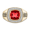 Thumbnail Image 2 of 1933 by Esquire Men's Natural Garnet Ring 1/4 ct tw Diamonds 10K Yellow Gold