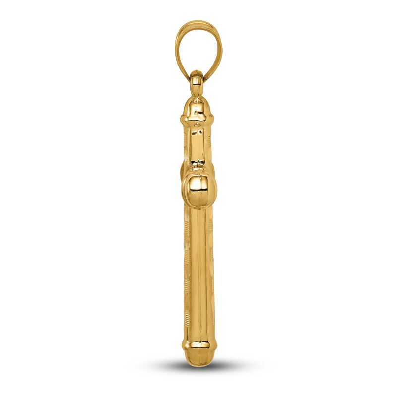 Main Image 3 of Diamond-Cut Cross Charm 14K Yellow Gold
