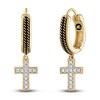 Thumbnail Image 0 of 1933 by Esquire Men's Diamond Cross Earrings 1/10 ct tw 14K Yellow Gold with Black and White Rhodium