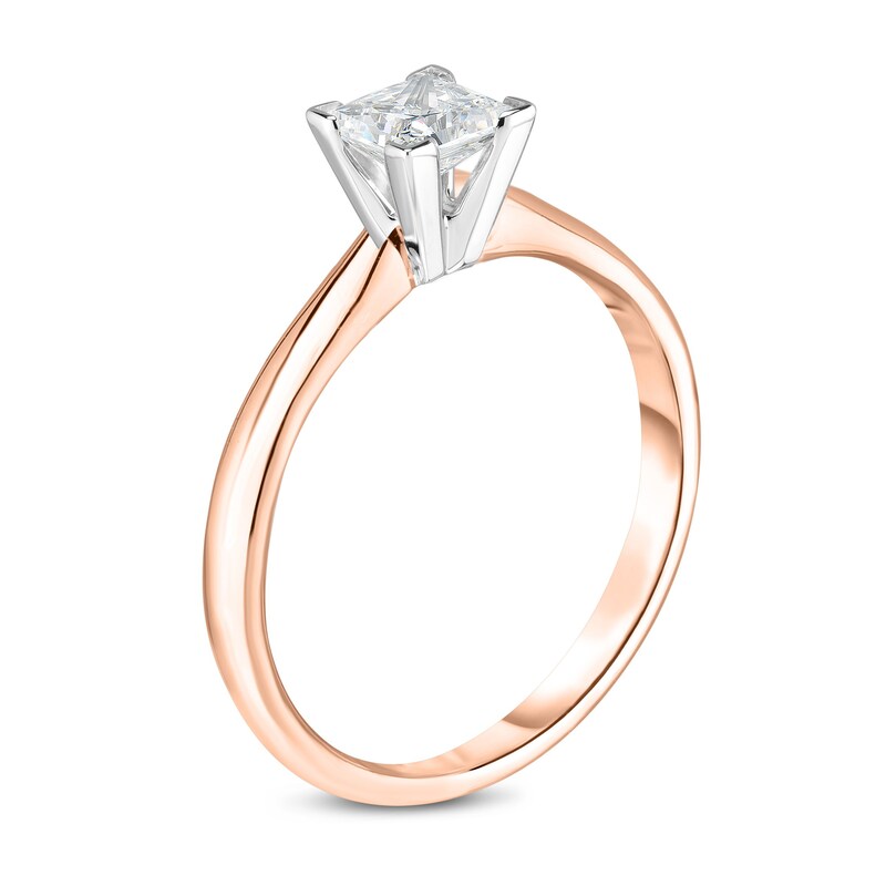 Main Image 2 of Diamond Solitaire Engagement Ring 1/5 ct tw Princess 14K Rose Gold (I2/I)