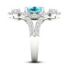 Thumbnail Image 3 of Natural Blue Topaz & White Lab-Created Sapphire Ring Sterling Silver