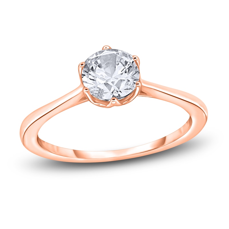 Main Image 1 of Diamond Cathedral Solitaire Engagement Ring 3/4 ct tw Round 14K Rose Gold (I2/I)