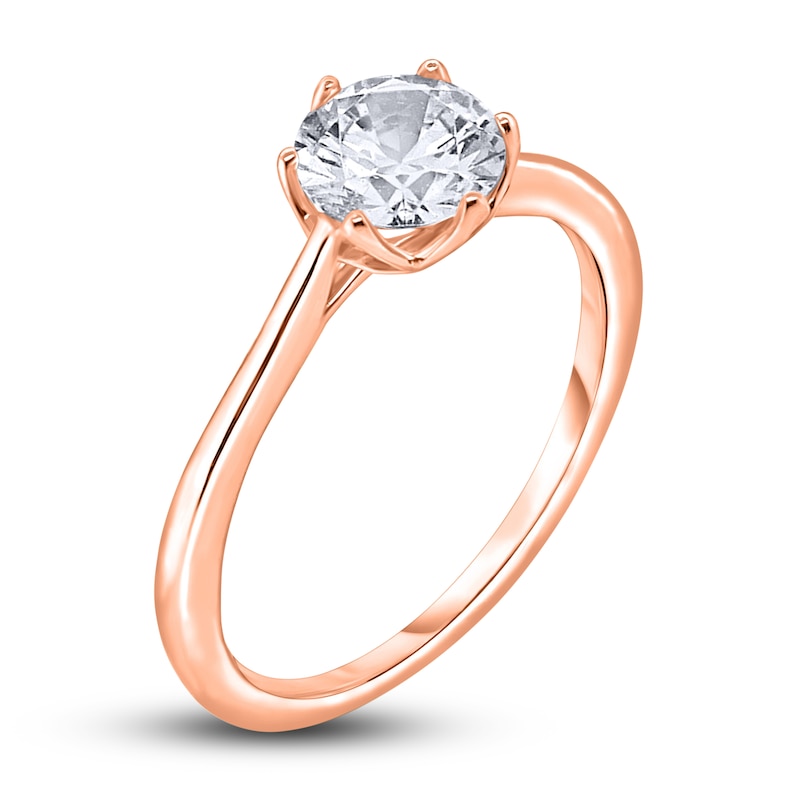 Main Image 2 of Diamond Cathedral Solitaire Engagement Ring 3/4 ct tw Round 14K Rose Gold (I2/I)