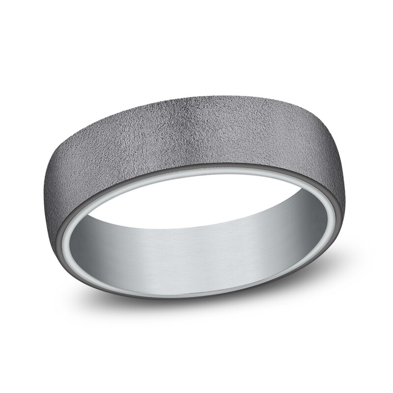 Wedding Band 14K White Gold/Tantalum 6.5mm