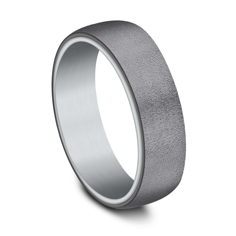 Wedding Band 14K White Gold/Tantalum 6.5mm