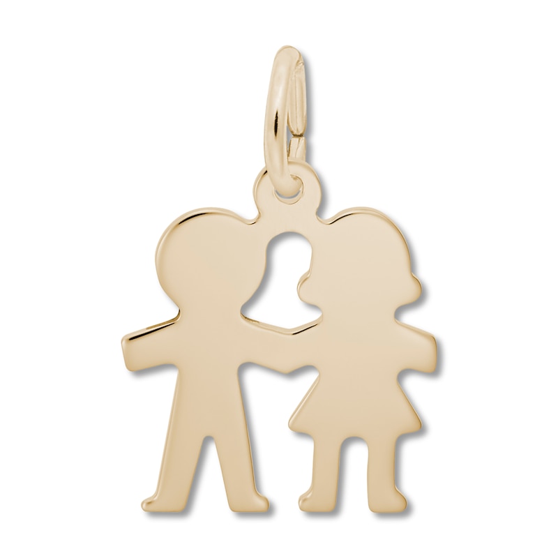 Holding Hands Charm 14K Yellow Gold