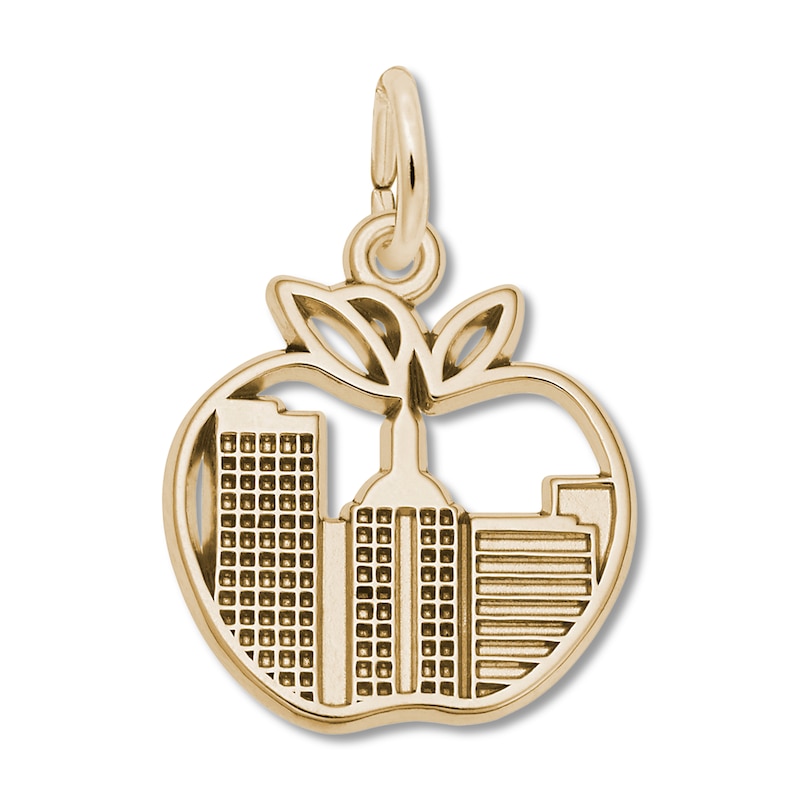 New York Apple Charm 14K Yellow Gold