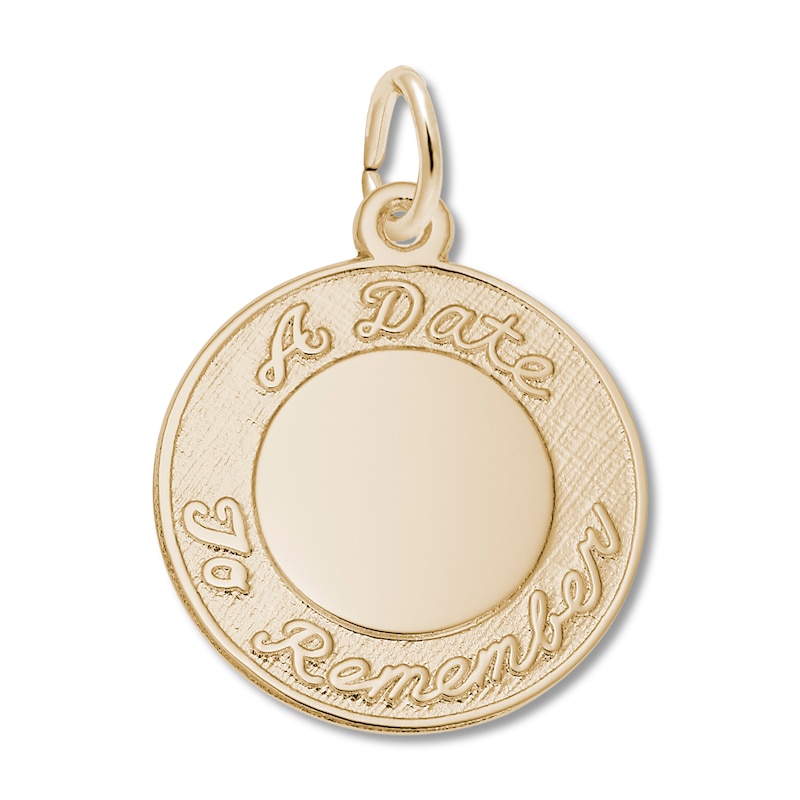 Date-To-Remember Charm 14K Yellow Gold