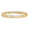 Thumbnail Image 3 of Men's Fancy Solid Curb Link Bracelet 14K Yellow Gold 8" 6.5mm
