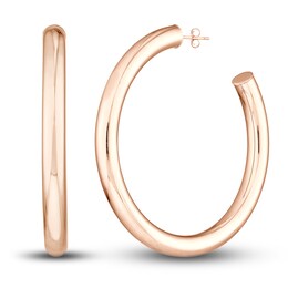 Polished Hoop Earrings 14K Rose Gold 50mm