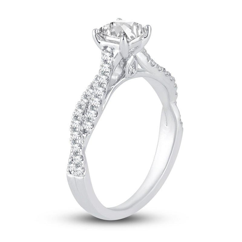 Main Image 2 of Diamond Engagement Ring 1 ct tw Princess/Round 14K White Gold