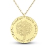 Thumbnail Image 0 of Engravable Family Tree Pendant Necklace 14K Yellow Gold 25mm 18" Adj.