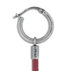 Marco Dal Maso Men's Red Leather Short Mono Earring Sterling Silver