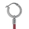 Thumbnail Image 1 of Marco Dal Maso Men's Red Leather Short Mono Earring Sterling Silver