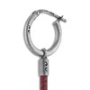 Thumbnail Image 2 of Marco Dal Maso Men's Red Leather Short Mono Earring Sterling Silver