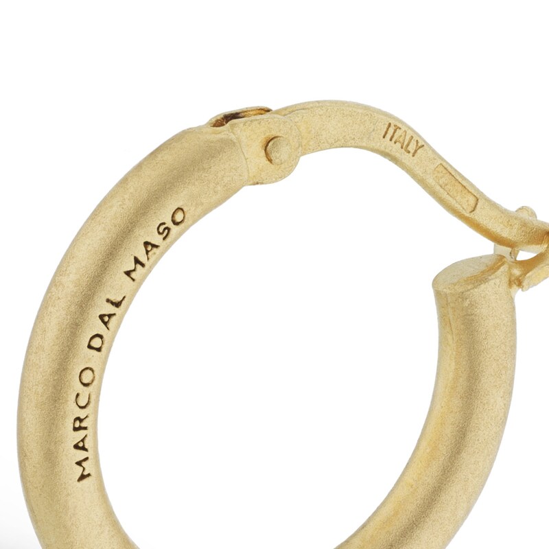 Marco Dal Maso Men's Hoop Mono Earring Sterling Silver/18K Yellow Gold-Plated