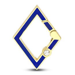 Diamond Rhombus Push Lock Charm 1/20 ct tw Round 14K Yellow Gold