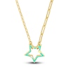 Diamond Star Push Lock Charm 1/20 ct tw Round 14K Yellow Gold