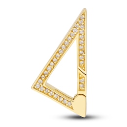 Diamond Triangle Push Lock Charm 1/6 ct tw Round 14K Yellow Gold