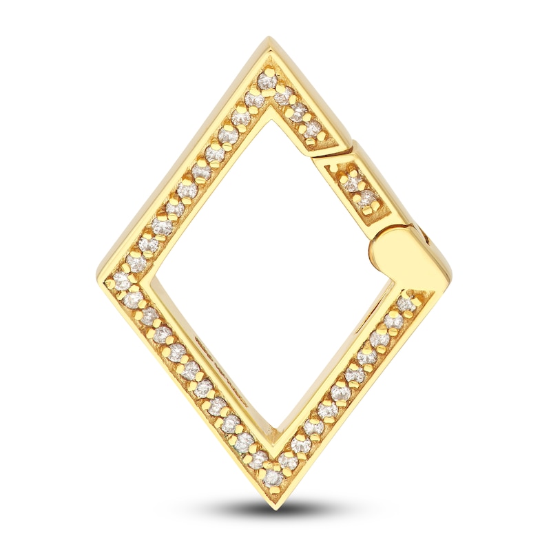 Main Image 1 of Diamond Rhombus Push Lock Charm 1/5 ct tw Round 14K Yellow Gold