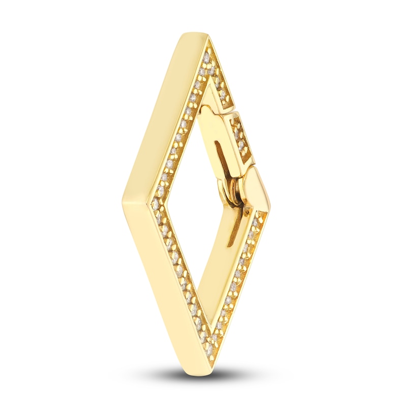 Main Image 2 of Diamond Rhombus Push Lock Charm 1/5 ct tw Round 14K Yellow Gold