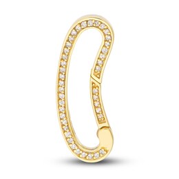 Diamond Bean Push Lock Charm 1/5 ct tw Round 14K Yellow Gold