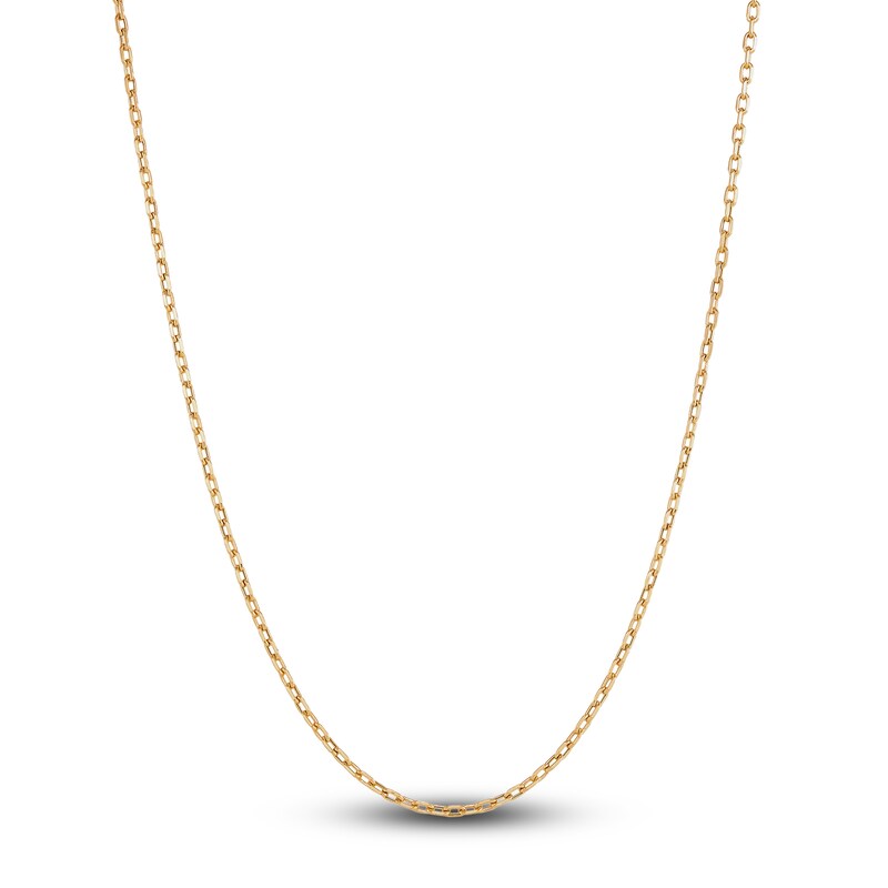 Main Image 1 of Children's Diamond-Cut Hollow Cable Chain Necklace 14K Yellow Gold 13"