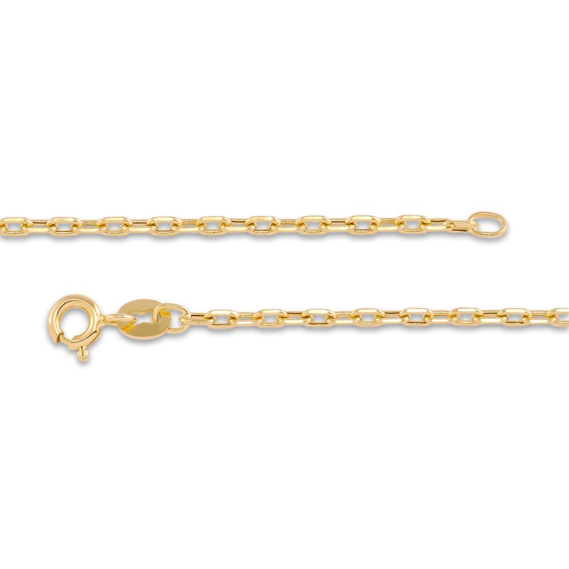 Main Image 2 of Children's Diamond-Cut Hollow Cable Chain Necklace 14K Yellow Gold 13"